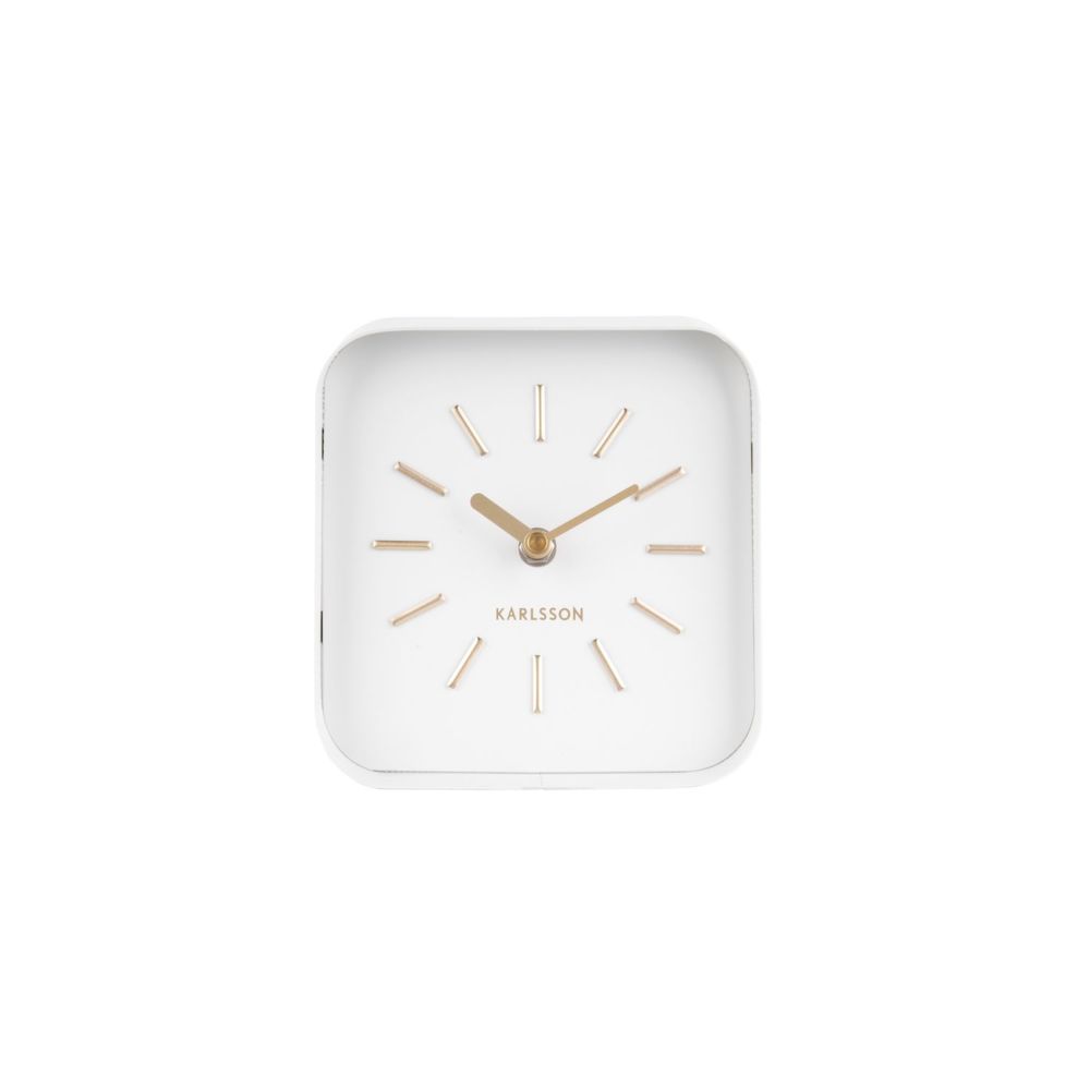 Karlsson - Horloge à poser Squared - H. 15 cm - Blanc - Objets déco