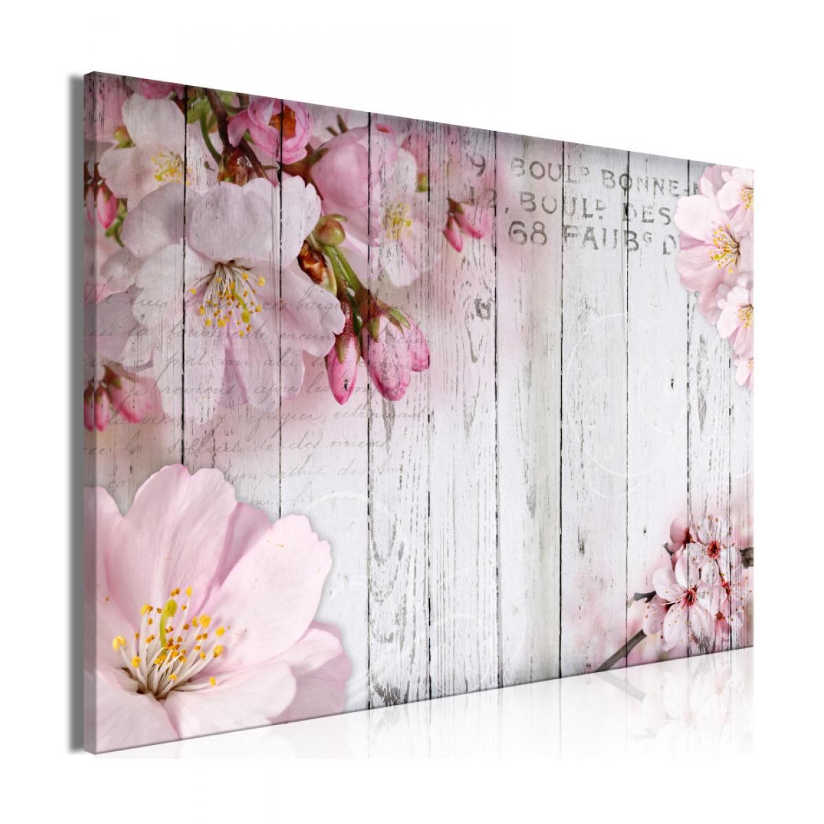 Artgeist - Tableau - Flowers on Boards (1 Part) Wide 90x60 - Tableaux, peintures