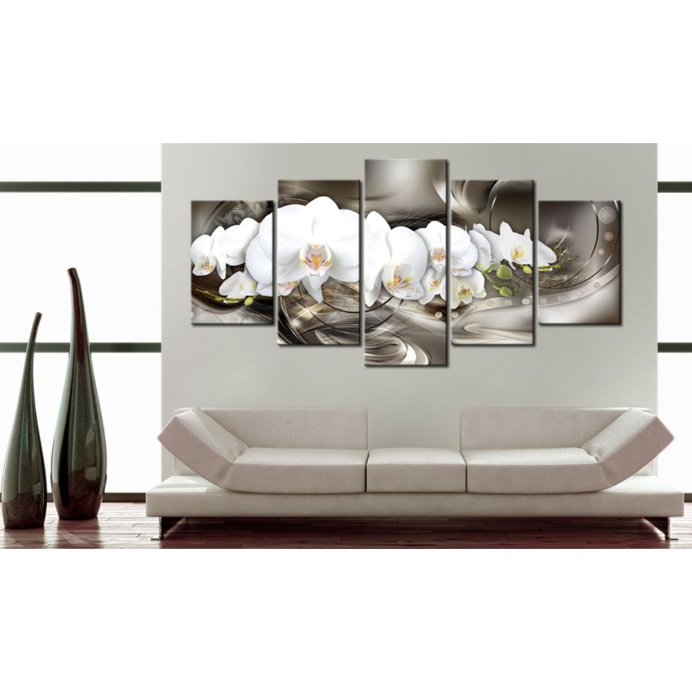 marque generique - 100x50 Tableau Orchidées Fleurs Distingué Brown Mirage - Tableaux, peintures