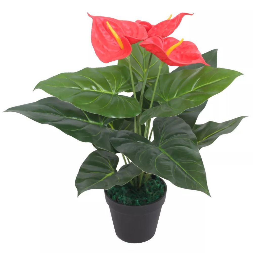 Vidaxl - vidaXL Plante artificielle avec pot Anthurium 45 cm Rouge et Jaune - Plantes et fleurs artificielles