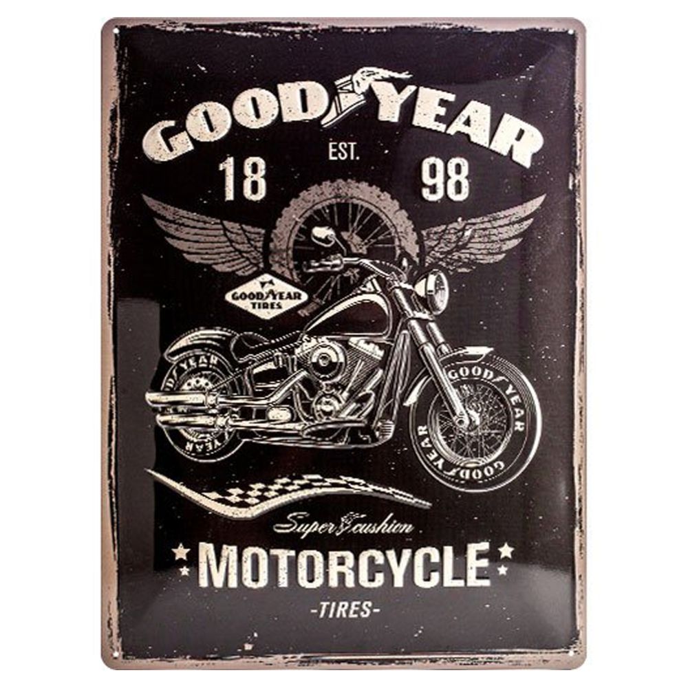Nostalgie - Plaque métallique Good Year Motorcycle - Cadres, pêle-mêle