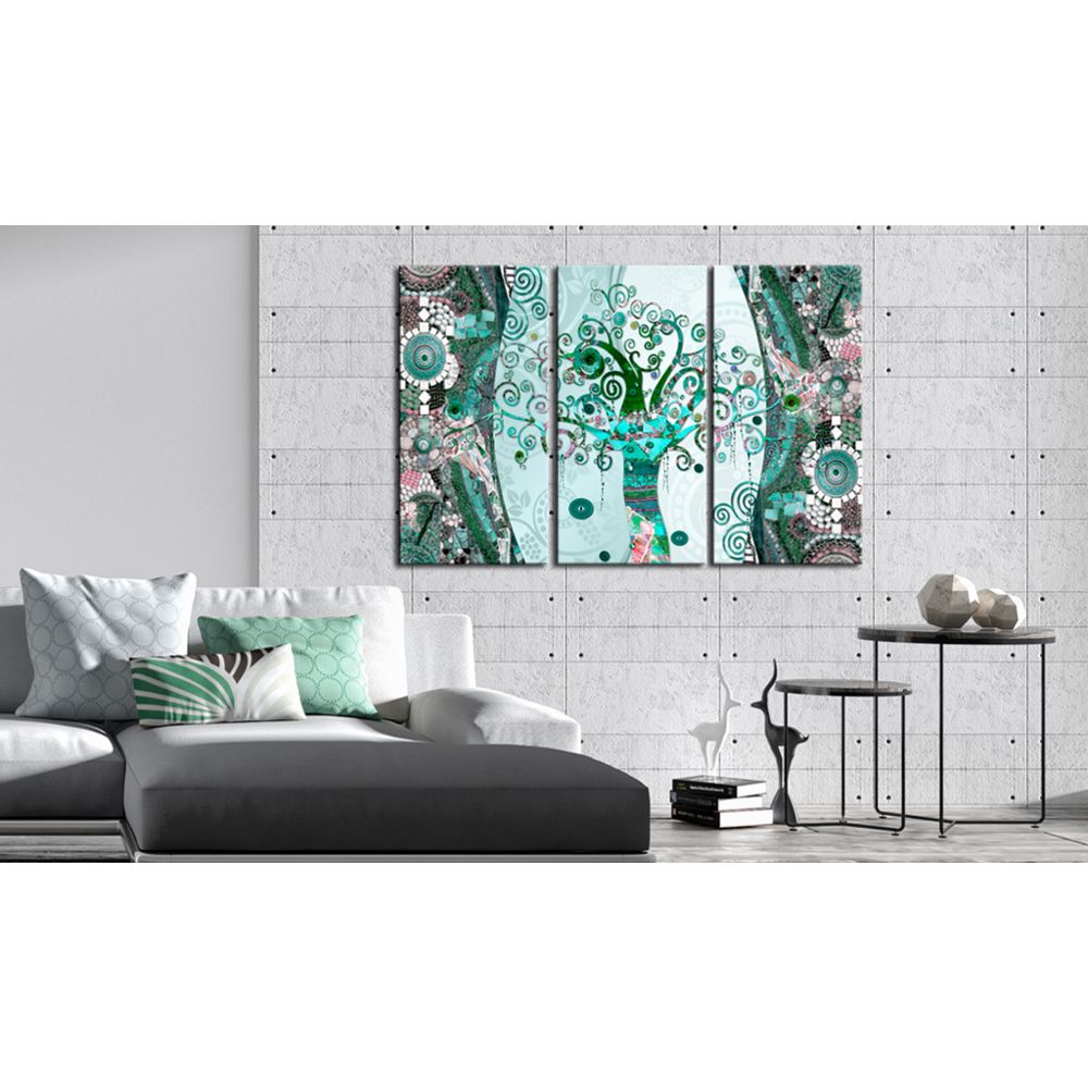 marque generique - 90x60 Tableau Multicolores Abstraction Distingué Emerald Tree - Tableaux, peintures