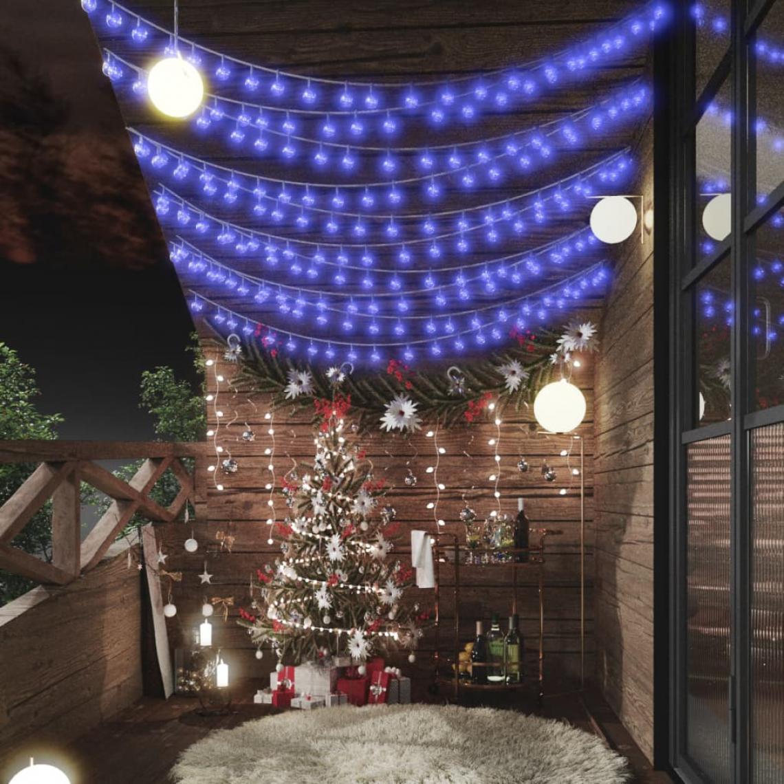 Wottes - Guirlande lumineuse Globe 20 m 200 LED Bleu 8 fonctions - Décorations de Noël