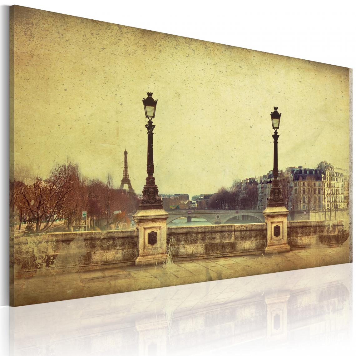 Decoshop26 - Tableau sur toile décoration murale image imprimée cadre en bois à suspendre Paris - la ville des rêves 90x60 cm 11_0008460 - Tableaux, peintures
