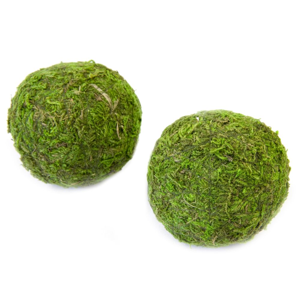 Visiodirect - Set de 2 Boules de mousse naturelle vertes - Diam 7 cm - Objets déco