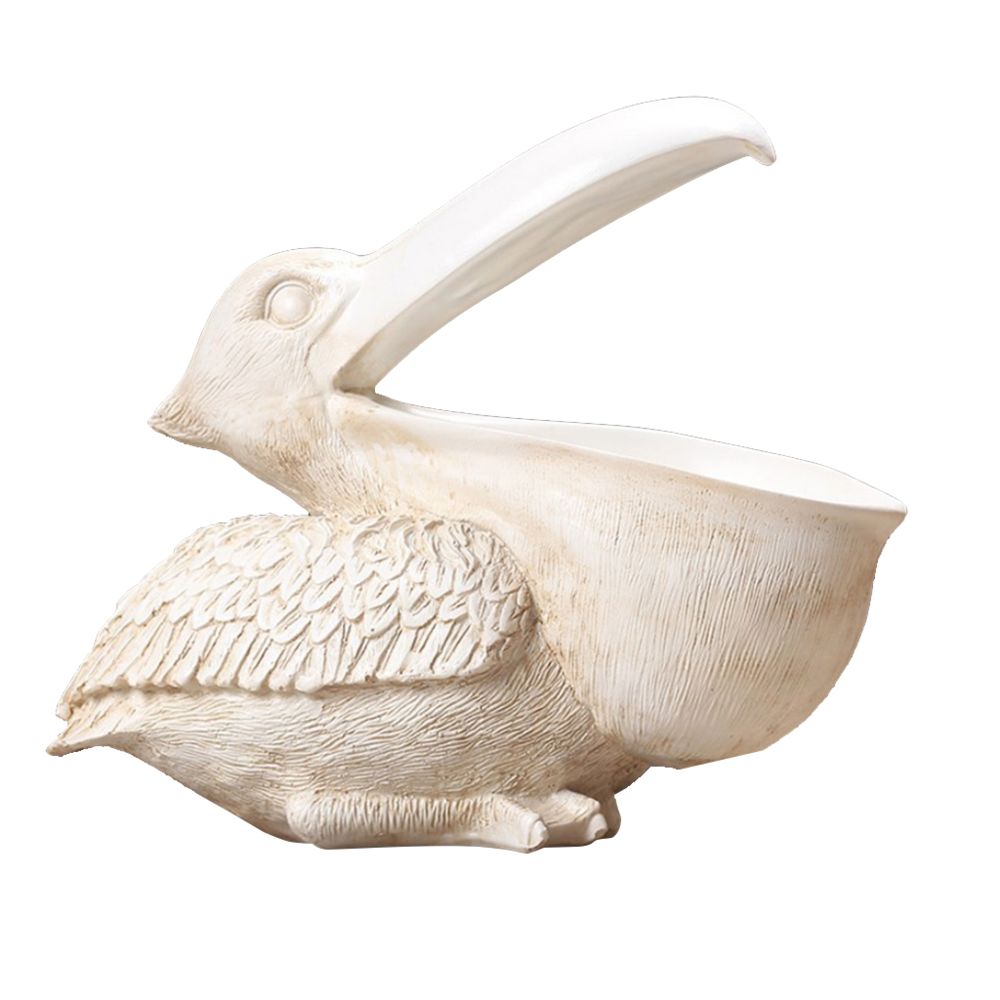 marque generique - Europe Pelican Sculpture Résine Bijoux De Stockage Décor Chef Ornement Blanc - Objets déco