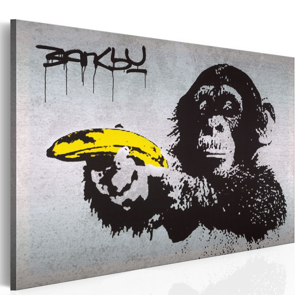 Bimago - Tableau - Arrête ou le singe va tirer! (Banksy) - Décoration, image, art | Art urbain | - Tableaux, peintures