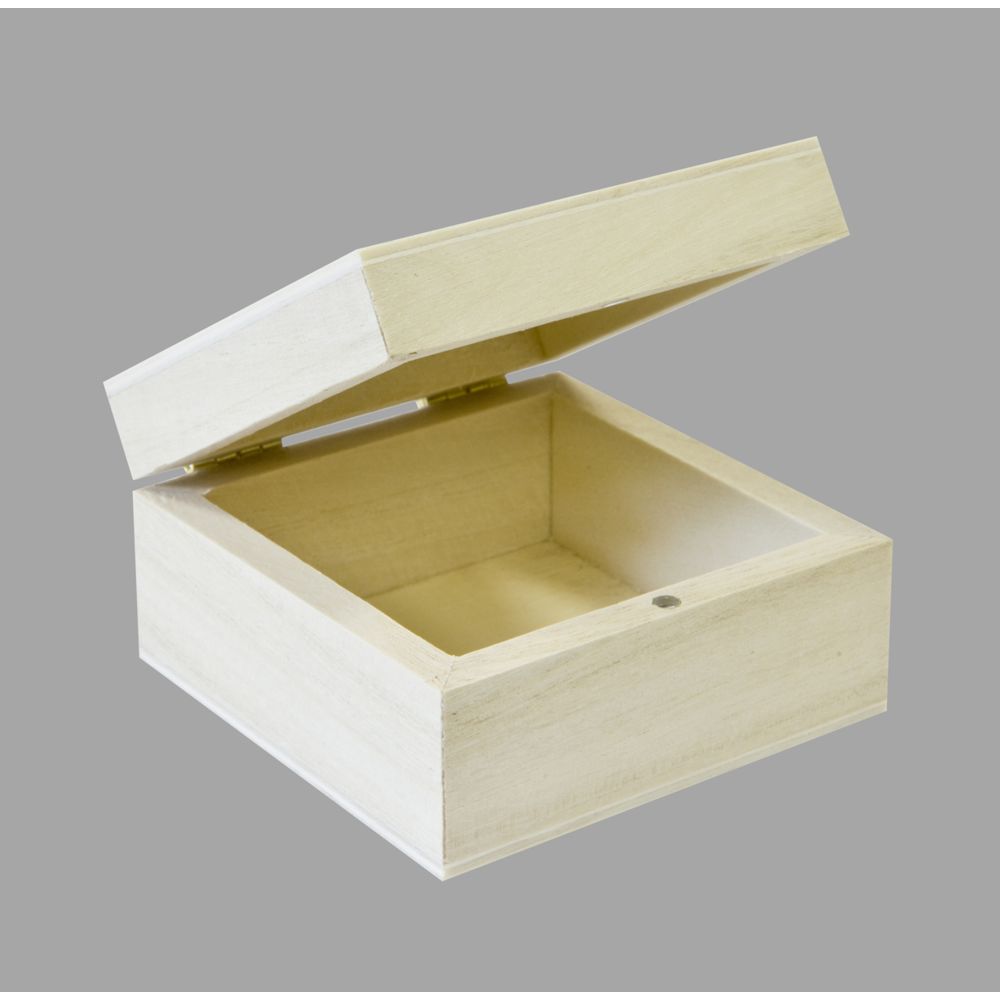 Visiodirect - Lot de 10 Boîtes en bois carrées - 6 x 6 x 3,5 cm - Objets déco