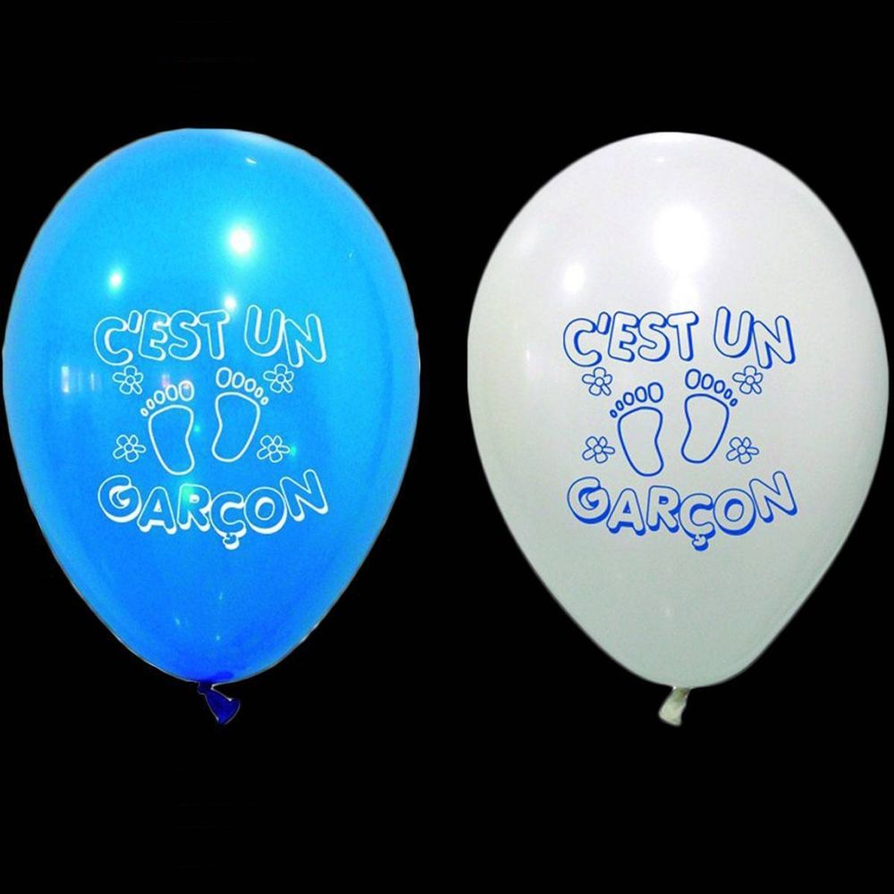 Visiodirect - Sachet de 8 Ballons ""c'est un garçon"" coloris bleu/blanc - 28 cm - Objets déco