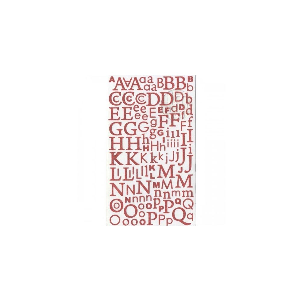 Artemio - Alphabet autocollant paillettes rouge - Décorations de Noël