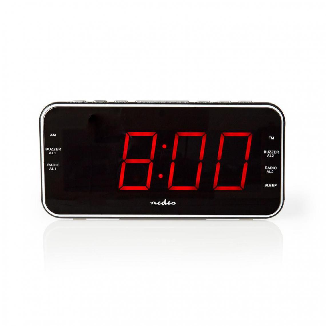 Alpexe - Radio-Réveil Numérique | LED 1,8" | FM | 20 Présélections | Snooze (rappel de réveil) - Horloges, pendules