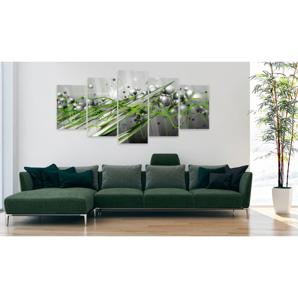 marque generique - 100x50 Tableau sur verre acrylique Magnifique Green Rhythm [Glass] - Tableaux, peintures