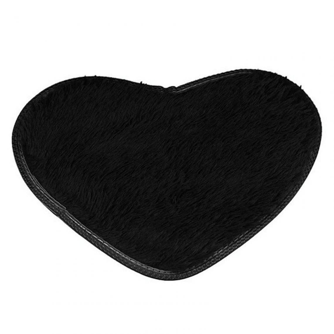Wewoo - Tapis de Bain Antidérapants en Forme de Coeur de Décoration de MaisonTaille 30 * 40CM Noir - Tapis