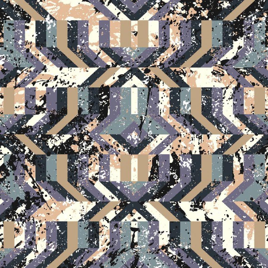 Homemania - HOMEMANIA Tapis Imprimé Geometric Feast 1 - Géométrique - Décoration de Maison - Antidérapant - Pour Salon, séjour, chambre à coucher - Multicolore en Polyester, Coton, 100 x 200 cm - Tapis
