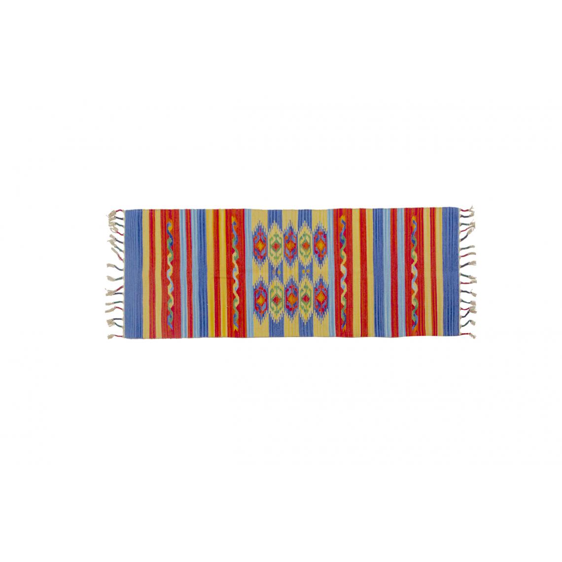 Alter - Tapis moderne Seattle, style kilim, 100% coton, multicolore, 240x60cm - Tapis