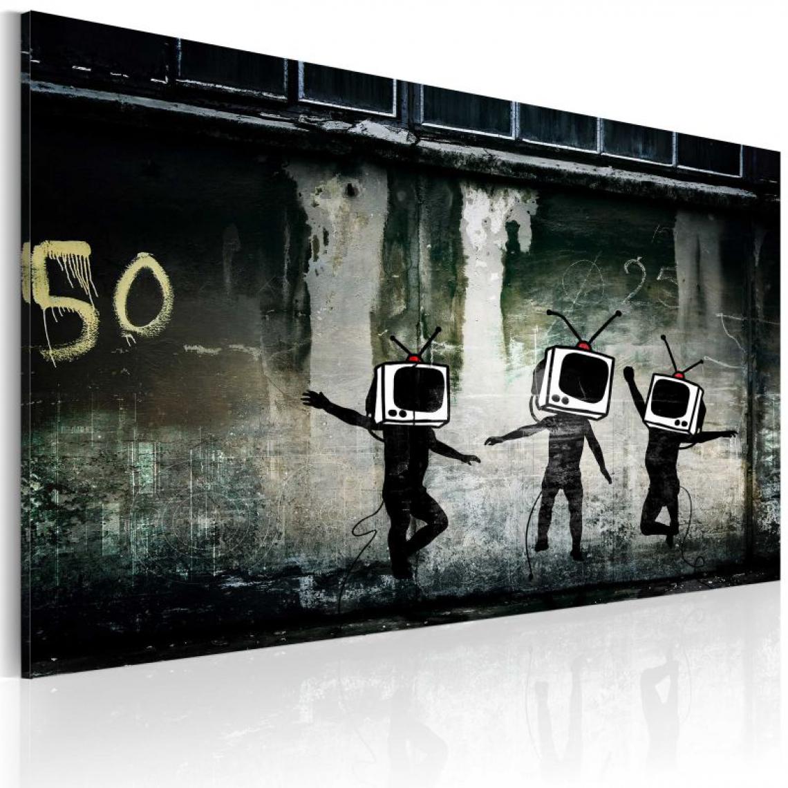Artgeist - Tableau - Danse de TV têtes (Banksy) .Taille : 60x40 - Tableaux, peintures
