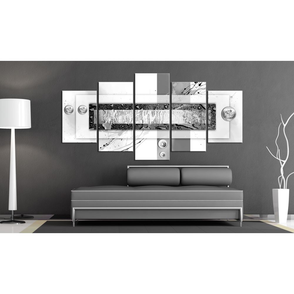 marque generique - 100x50 Tableau Abstraction Contemporain Balance grise - Tableaux, peintures