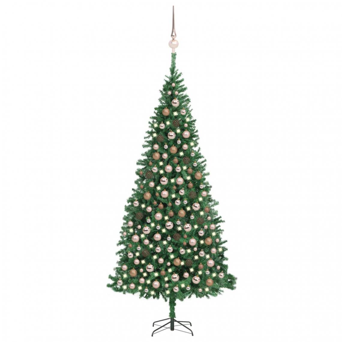 Vidaxl - vidaXL Arbre de Noël artificiel avec LED et boules 300 cm Vert - Sapin de Noël