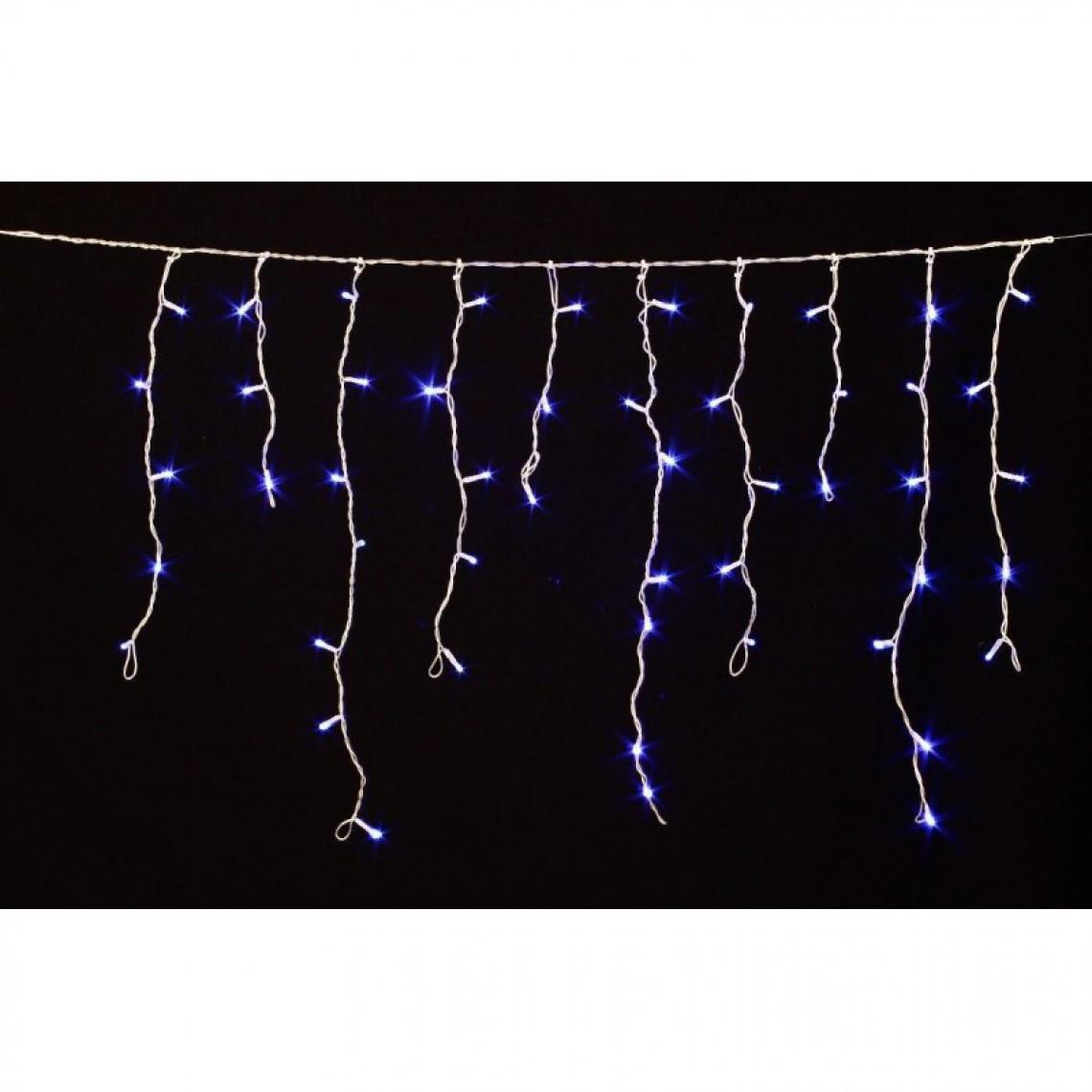 Jardideco - Guirlande tombée de neige 480 LED bleues fil transparent - Décorations de Noël