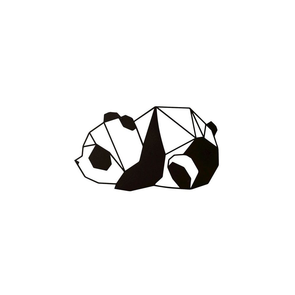 Homemania - HOMEMANIA Décoration Murale Panda - Art Mural - Animaux - pour Séjour, Chambre - Noir en Acier, 52 x 0,15 x 31 cm - Objets déco