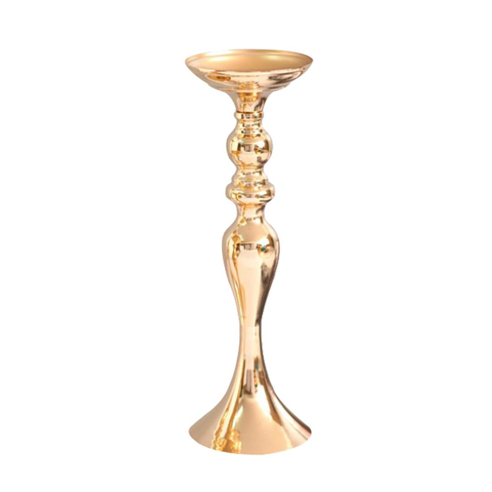 marque generique - long support bougie en métal support de lumière de thé bougeoir vase à fleurs or-m - Bougeoirs, chandeliers