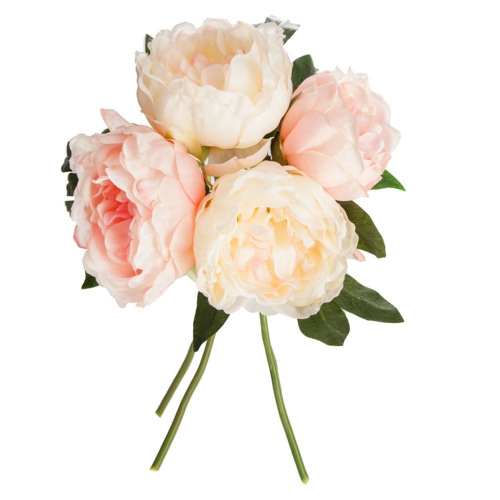 Atmosphera, Createur D'Interieur - Bouquet de fleurs artificielles - H. 30 cm - Rose - Plantes et fleurs artificielles