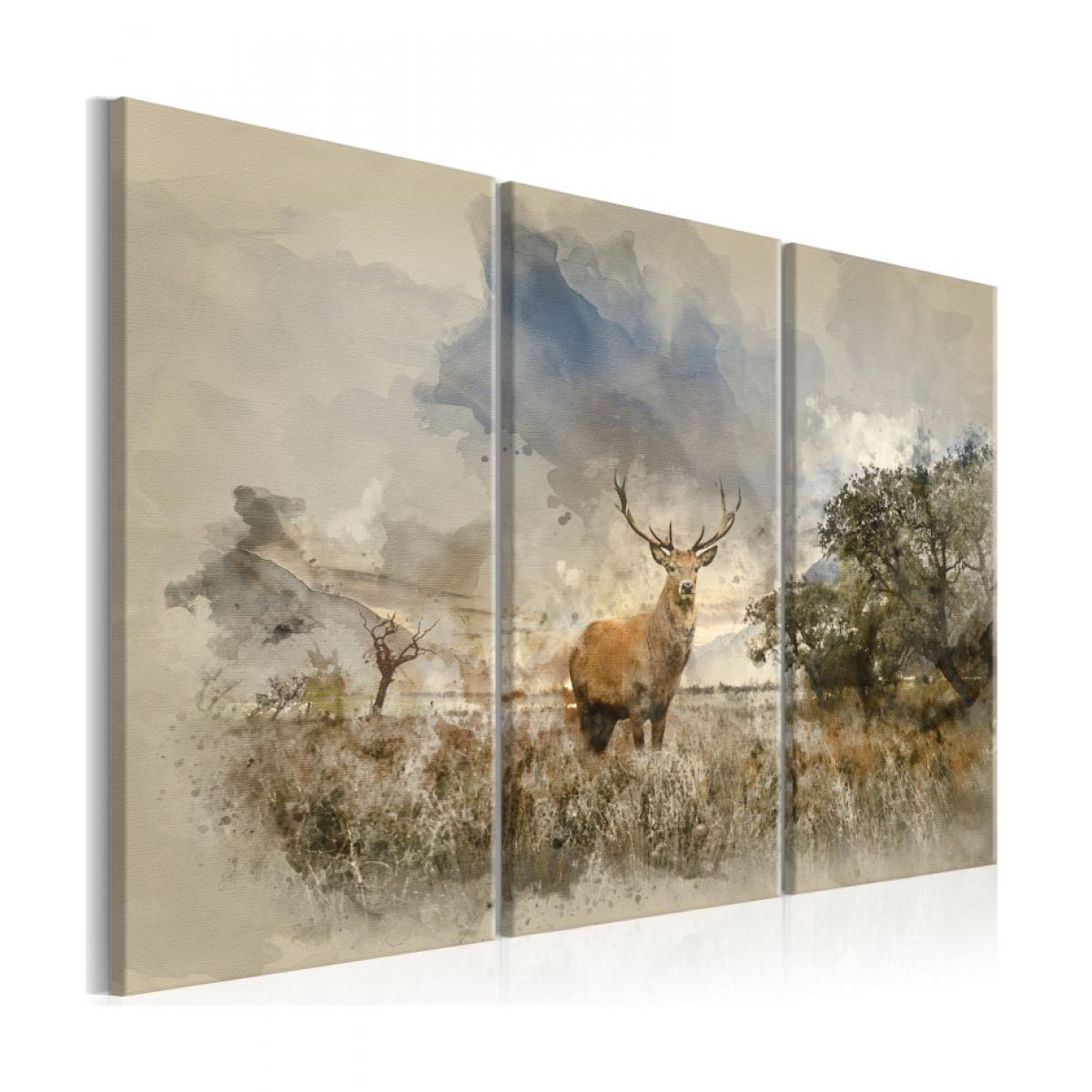 Artgeist - Tableau - Deer in the Field I 120x80 - Tableaux, peintures