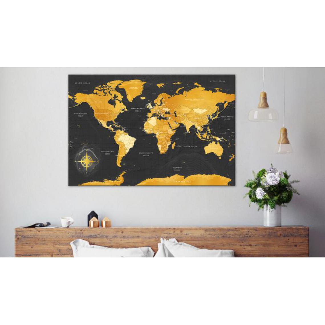 Artgeist - Tableau en liège - Golden World [Cork Map] .Taille : 120x80 - Tableaux, peintures