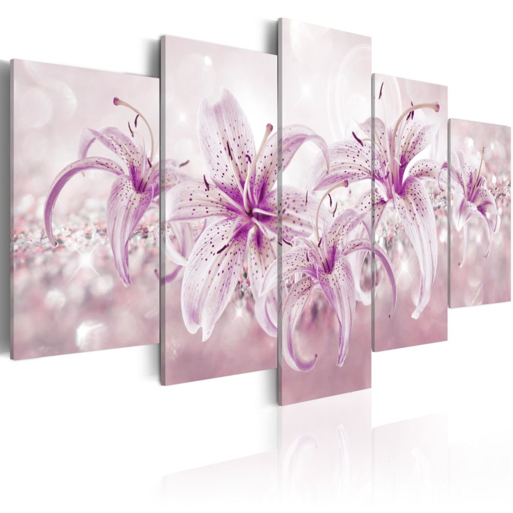 Bimago - Tableau - Purple Harmony - Décoration, image, art | Fleurs | Lys | - Tableaux, peintures