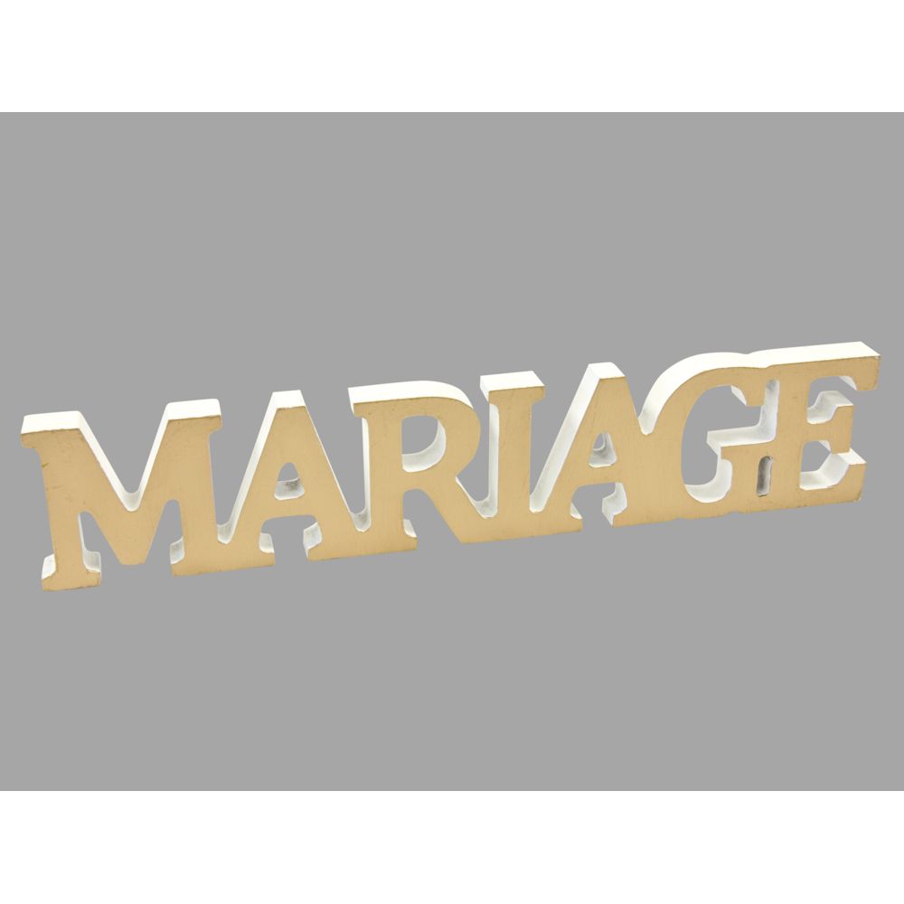Visiodirect - Décoration de table ""Mariage"" Doré - 25 x 5 cm - Objets déco