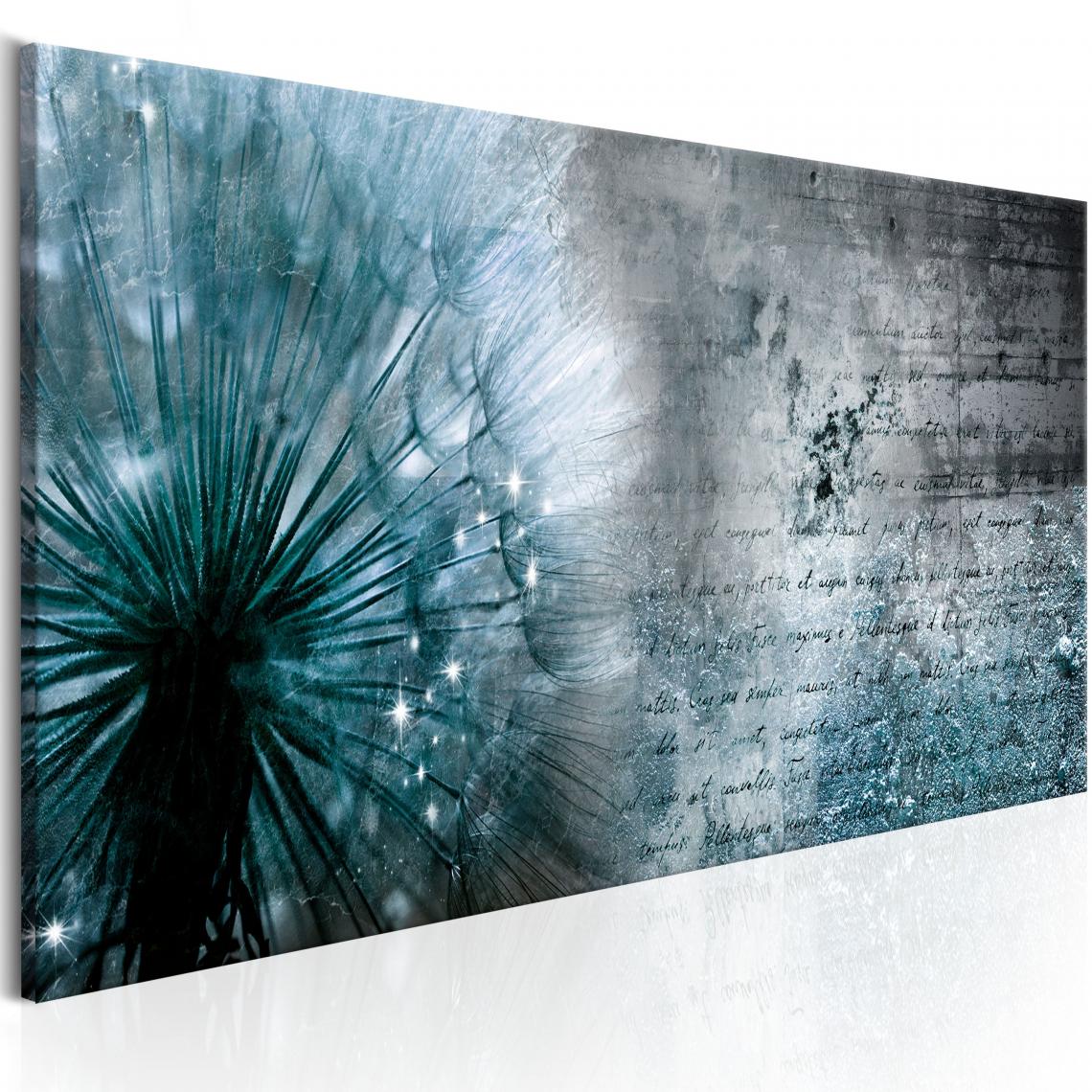 Decoshop26 - Tableau sur toile décoration murale image imprimée cadre en bois à suspendre Pissenlit bleu 120x40 cm 11_0005150 - Tableaux, peintures
