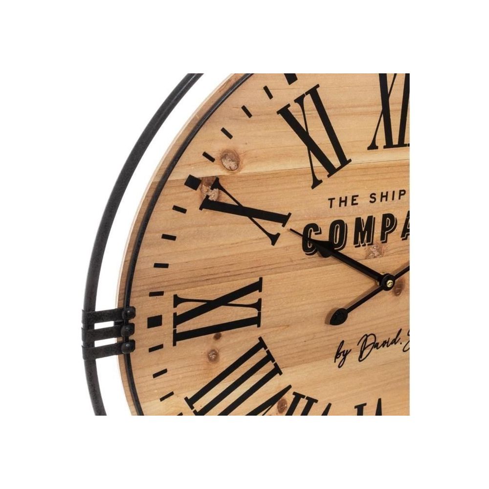 Icaverne - HORLOGE - PENDULE Pendule style colonial - Ø 58 x Ep. 4,5 cm - Marron - Horloges, pendules