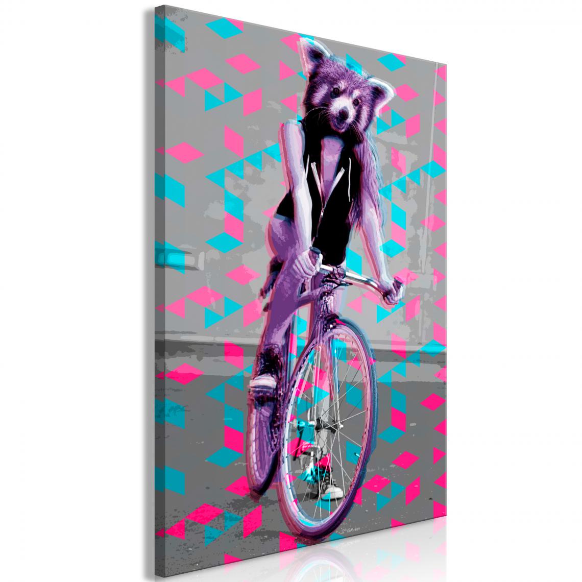 Artgeist - Tableau - Raccoon On The Bike (1 Part) Vertical 40x60 - Tableaux, peintures