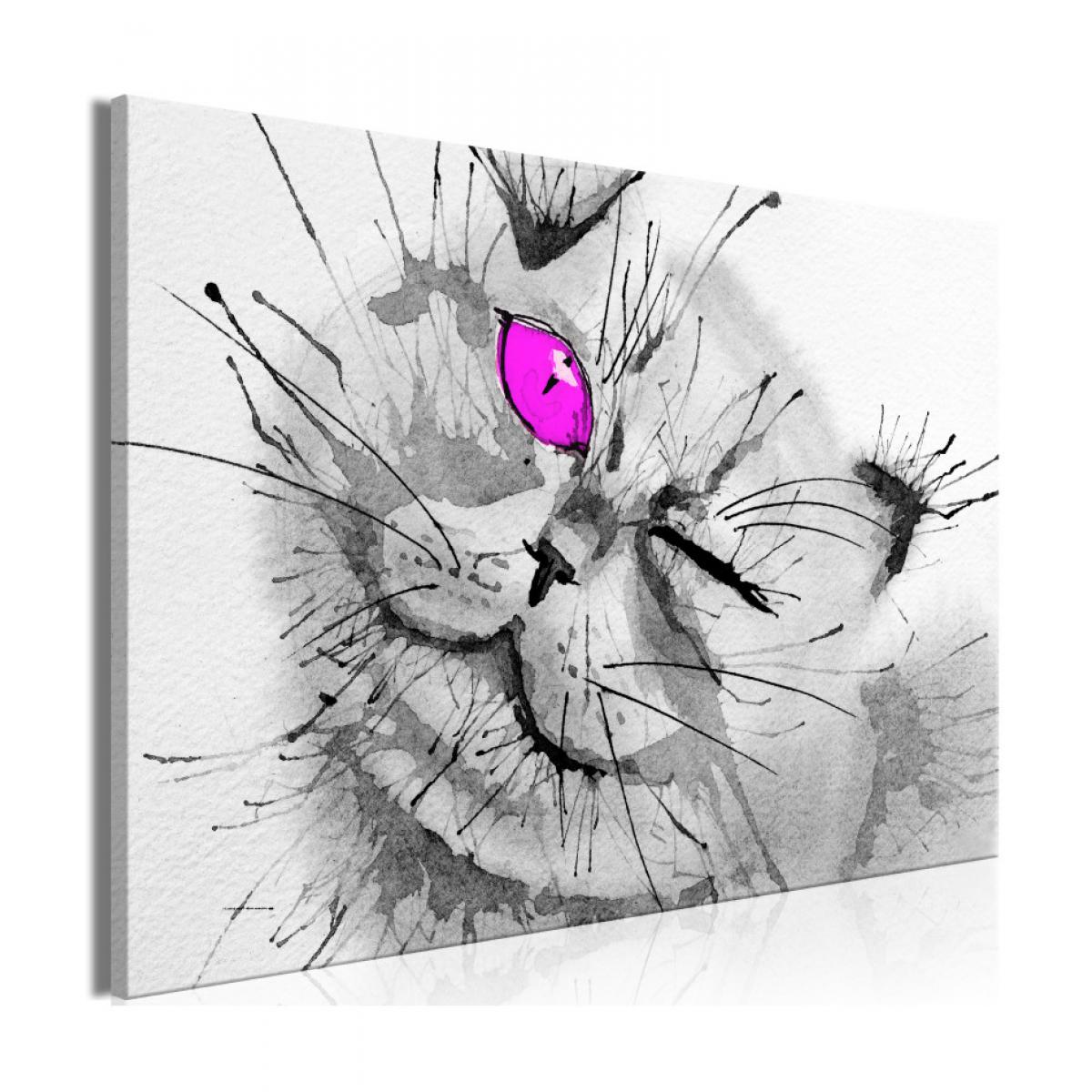 Artgeist - Tableau - Happy Look (1 Part) Wide Pink 120x80 - Tableaux, peintures