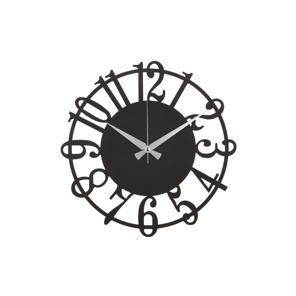 Homemania - HOMEMANIA Horloge Murale - Décorative - Art Mural - pour Séjour, Chambre - Noir en Acier, 50 x 0,2 x 50 cm - Horloges, pendules