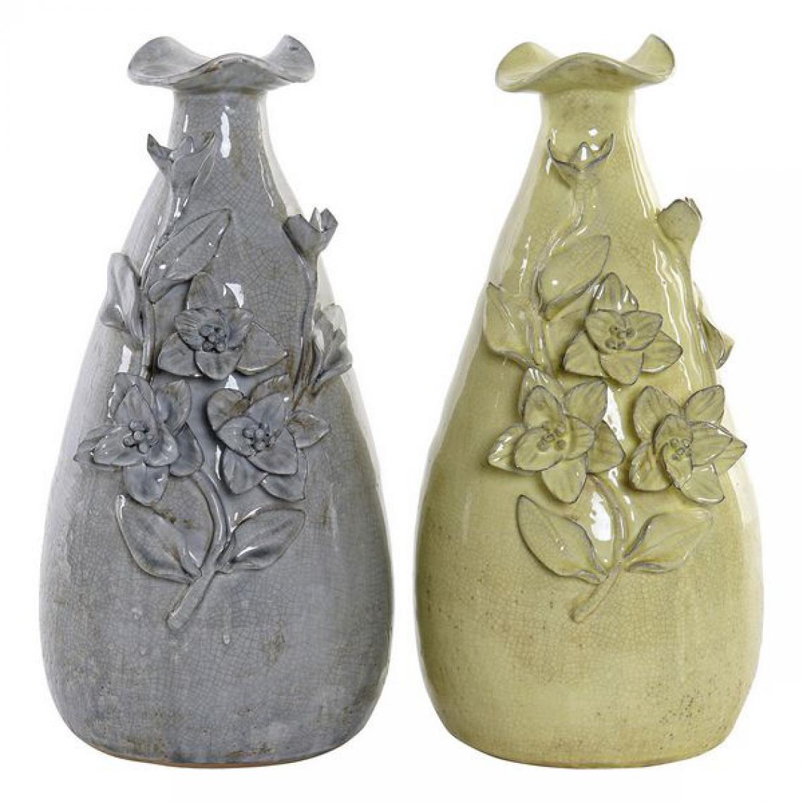 Unknown - Vase DKD Home Decor Gerbera Terre cuite Traditionnel (2 pcs) (18 x 16 x 33 cm) (2 pcs) - Vases