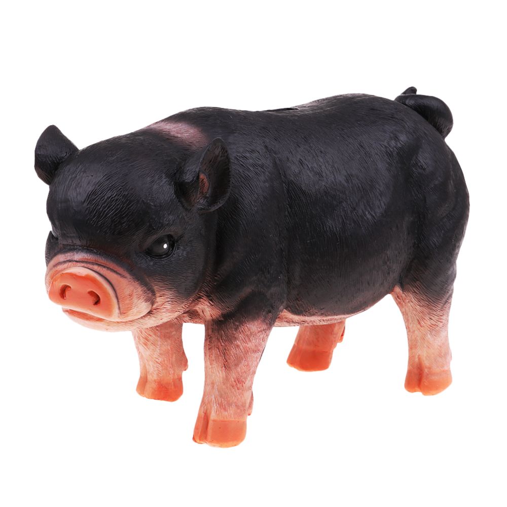 marque generique - mignon cochon tirelire collection zodiaque chinois cochon figurine cadeau noir - Objets déco