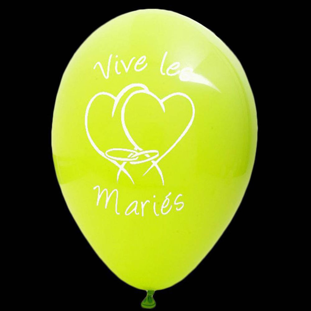 Visiodirect - Lot de 96 Ballons Imprimé ""Vive les mariés"" coloris Menthe - 28cm - Objets déco