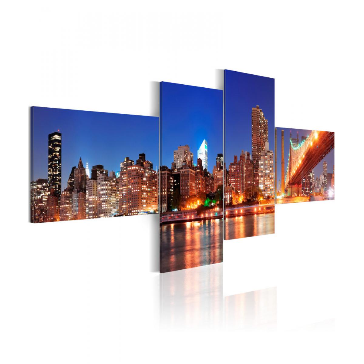 Artgeist - Tableau - Panorama de nuit - New York 200x90 - Tableaux, peintures