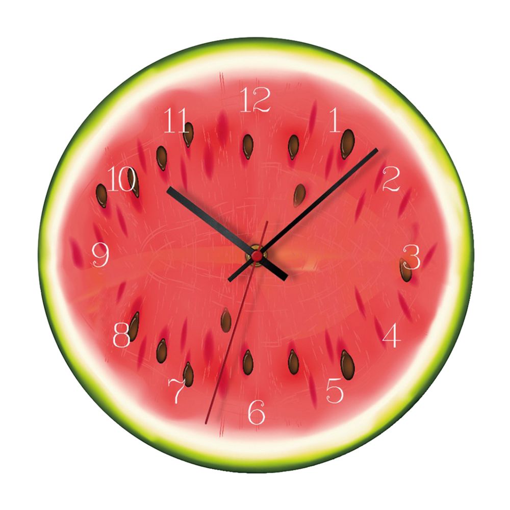 marque generique - horloge murale acrylique de fruits pour la décoration de salon pastèque - Horloges, pendules