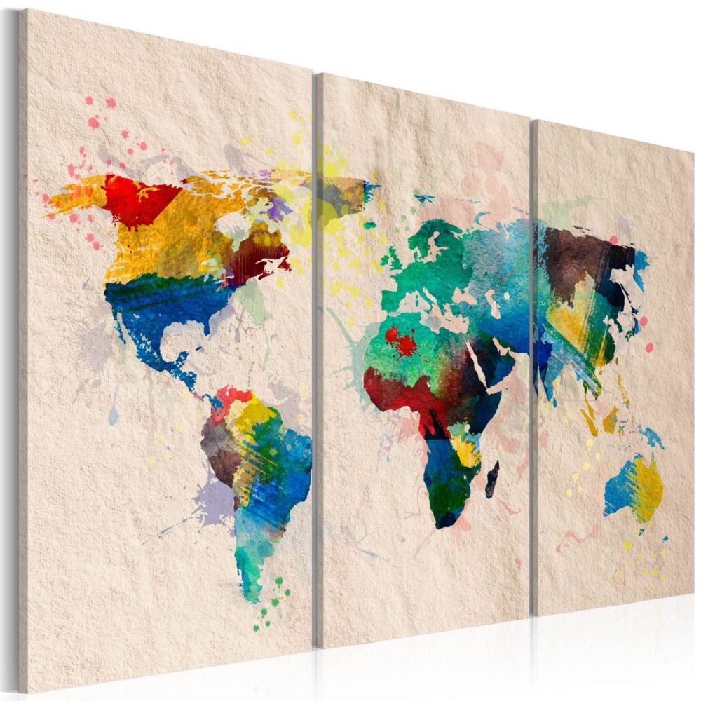 Artgeist - Tableau - Monde de couleurs - triptyque 90x60 - Tableaux, peintures