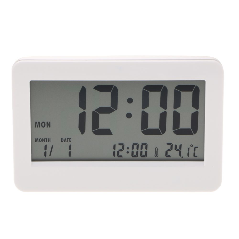 marque generique - grand calendrier numérique lcd réveil température snooze table horloge blanc - Réveil