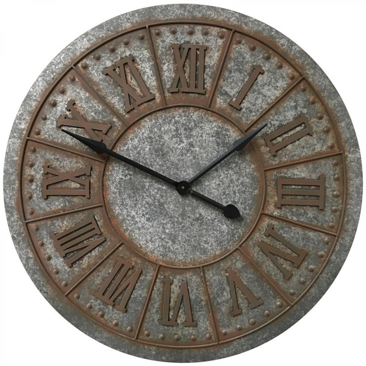 Chemin De Campagne - Grande Horloge Industrielle Murale Ronde Métal Fer ø90 cm - Horloges, pendules