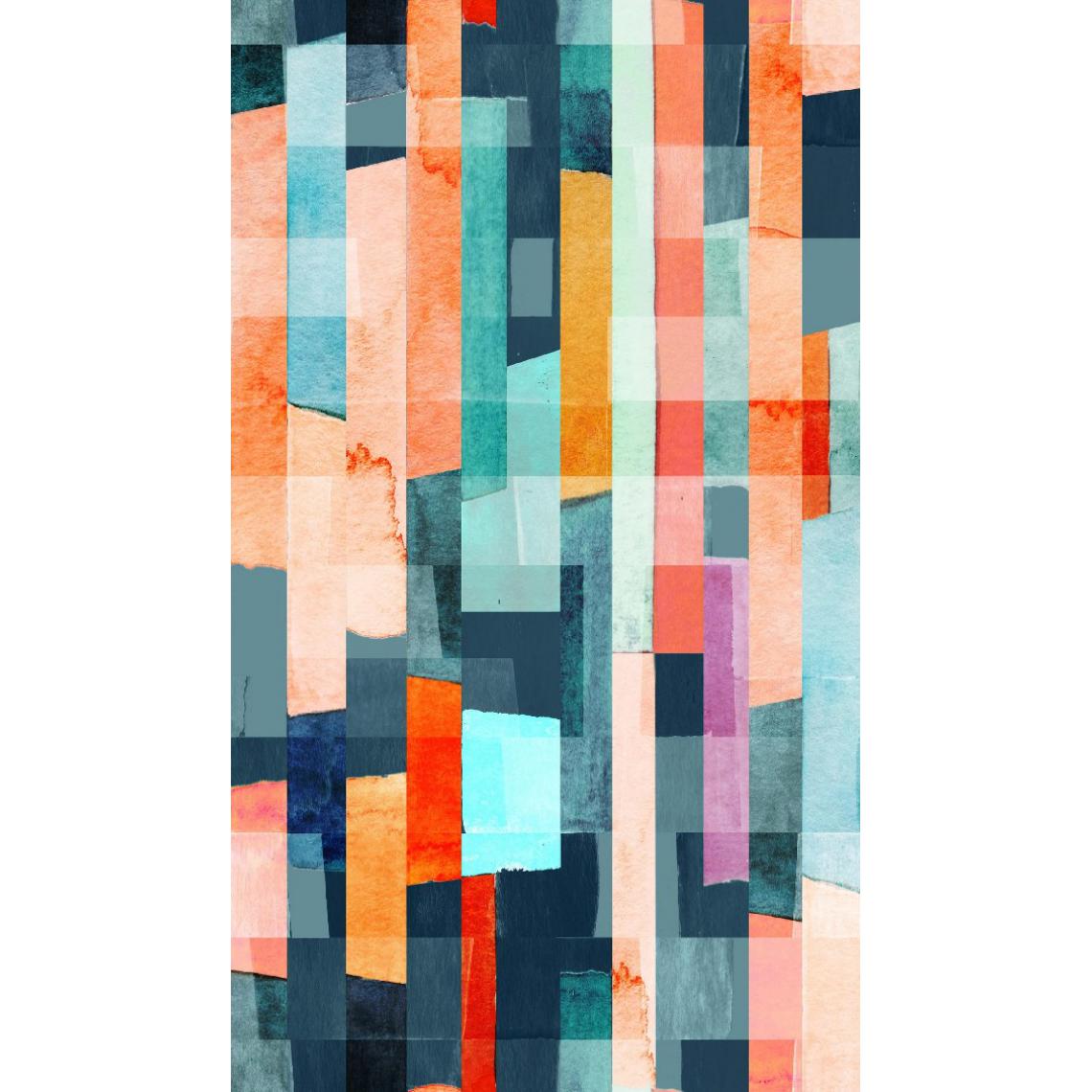 Homemania - HOMEMANIA Tapis Imprimé Colored Parquet 1 - Géométrique - Décoration de Maison - Antidérapant - Pour Salon, séjour, chambre à coucher - Multicolore en Polyester, Coton, 120 x 180 cm - Tapis