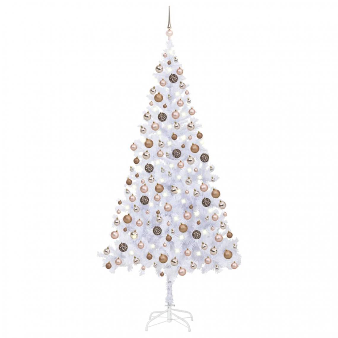 Vidaxl - vidaXL Arbre de Noël artificiel avec LED et boules 210 cm 910 branches - Sapin de Noël