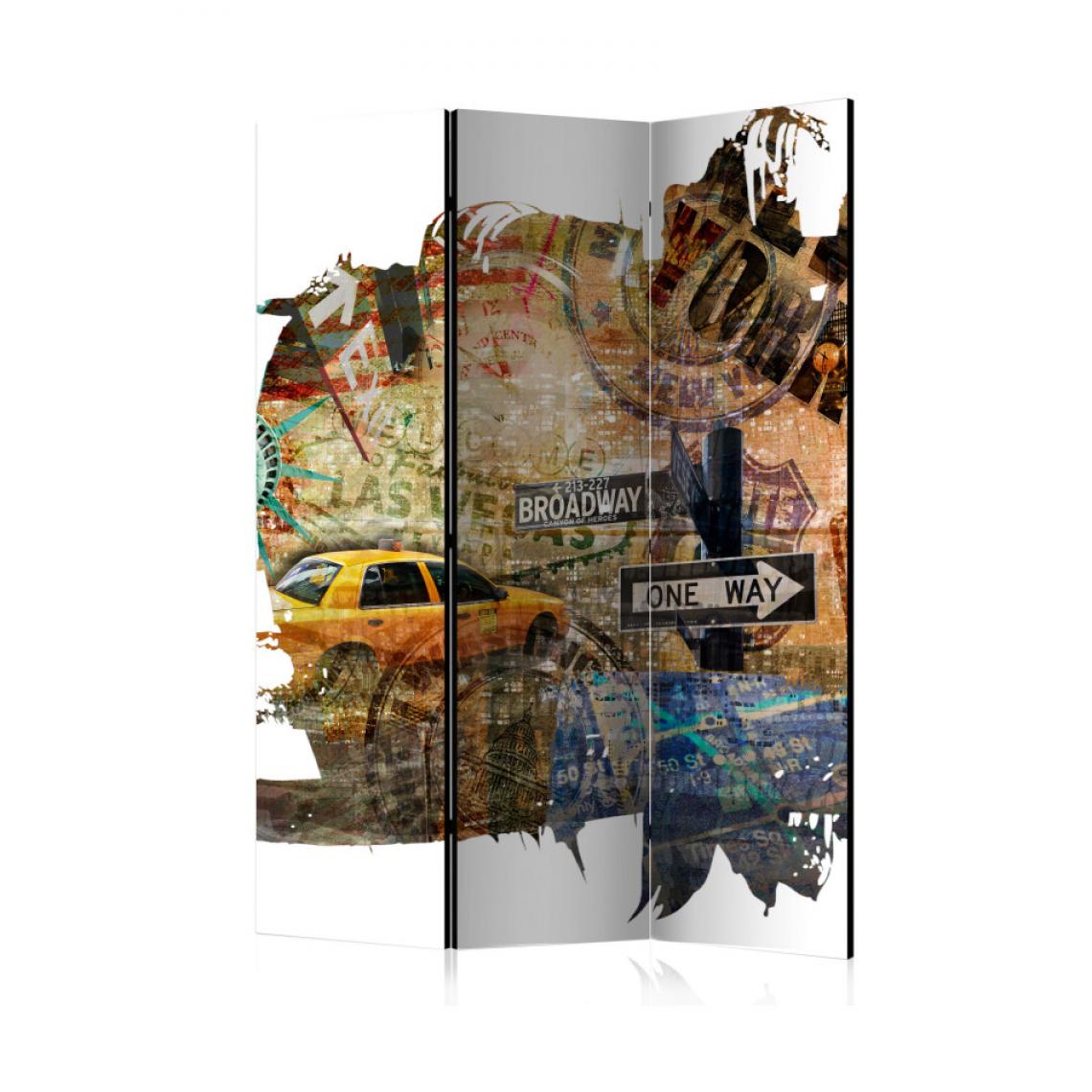 Artgeist - Paravent 3 volets - New York Collage [Room Dividers] 135x172 - Paravents