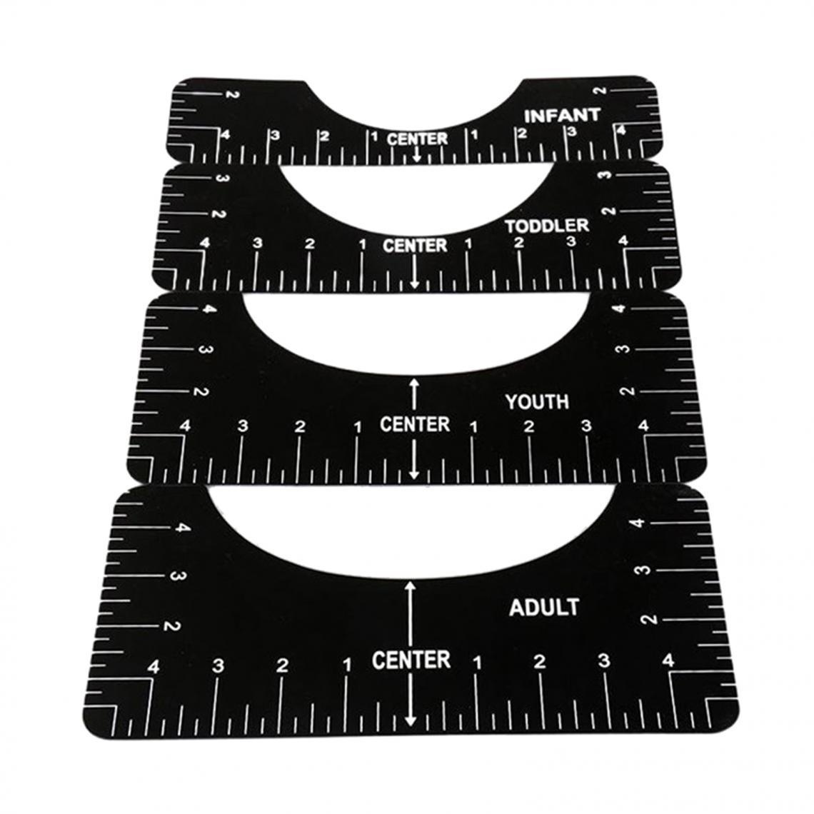 marque generique - 4x Outil D'alignement De Guide De Règle De T-Shirt Outil D'étalonnage De Coupe De Tissu Col En V - Objets déco