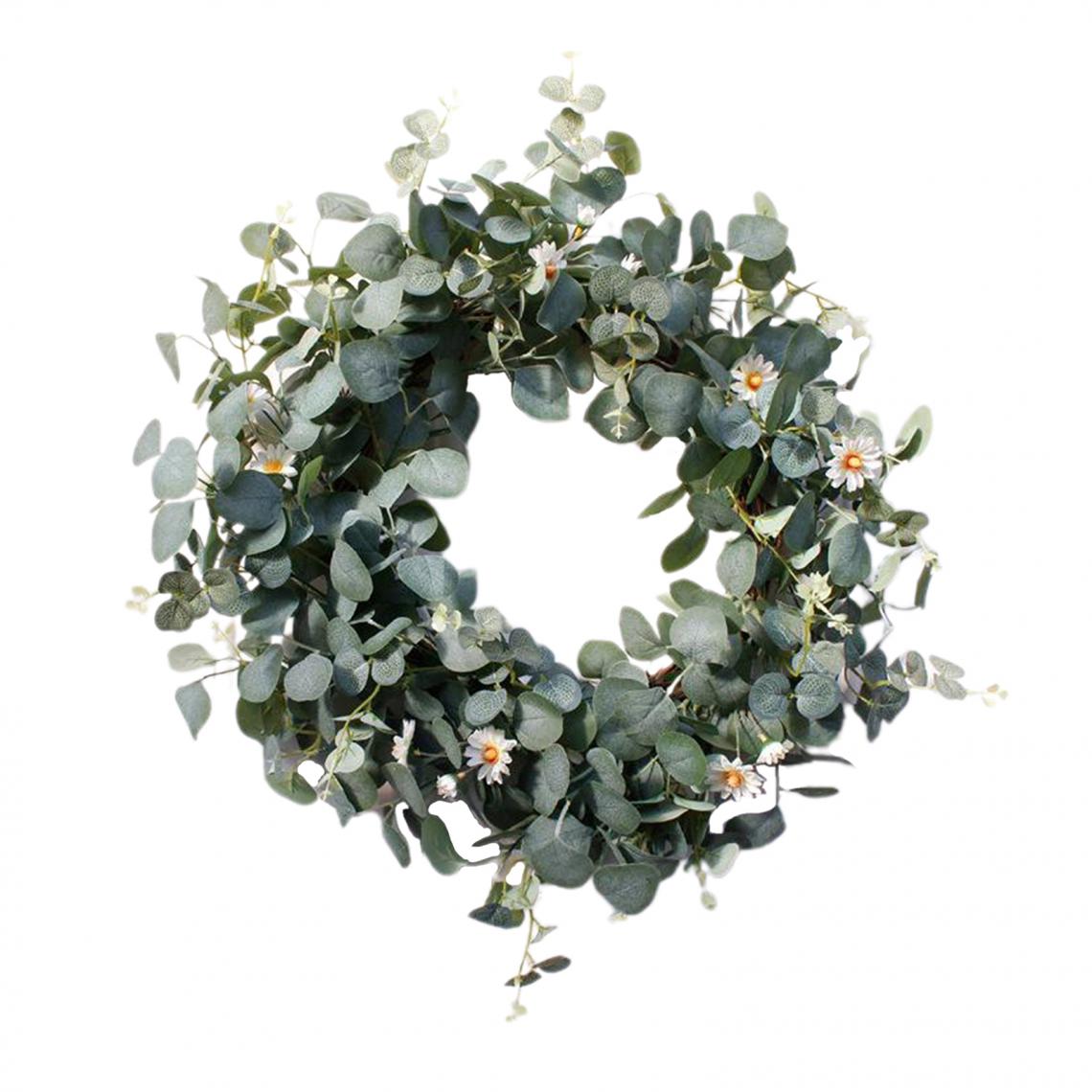 marque generique - Eucalyptus artificielle Guirlande 22 pouces Artificielle Vert Feuilles Guirlande pour Porte D'entrée Mur Ferme Printemps Festival Célébration de Noël - Plantes et fleurs artificielles