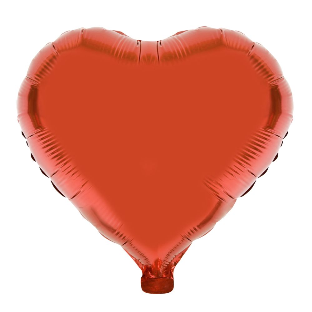 Visiodirect - Ballon uni métallisé décor cœur coloris Rouge - H 36 Cm - Objets déco