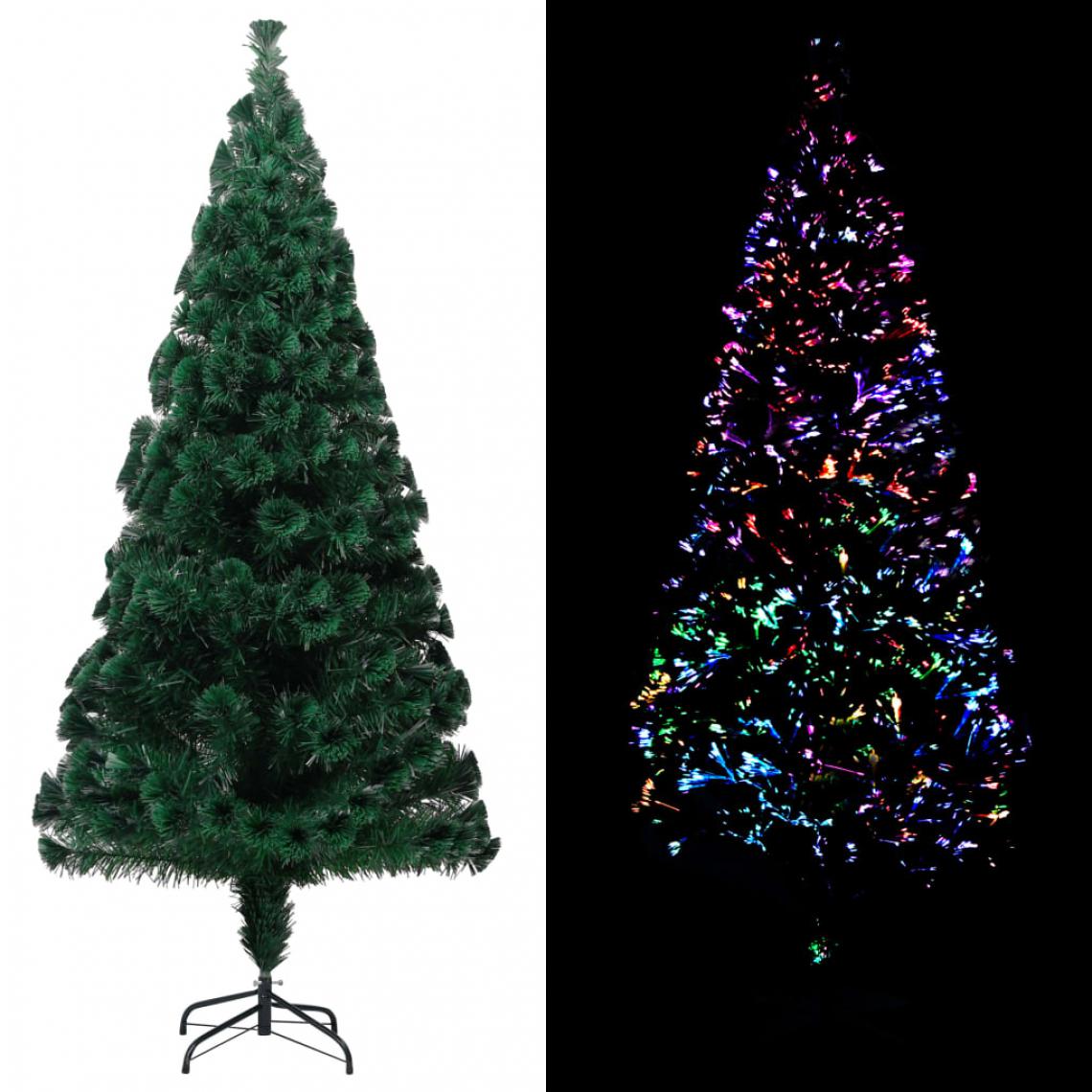 Icaverne - Inedit Décorations de Noël et saisonnières collection Sarajevo Sapin de Noël artificiel avec support Vert 180 cm Fibre optique - Décorations de Noël